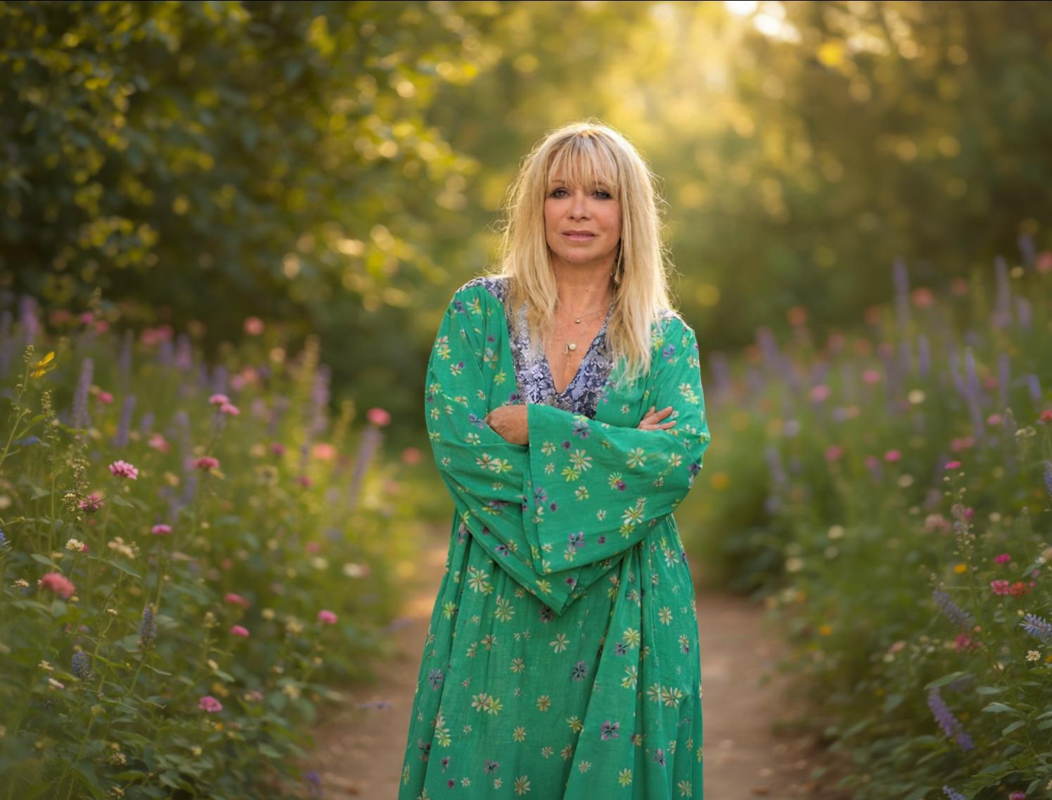 Jo Wood in her garden